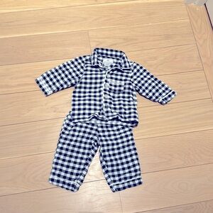 Petite Plume gingham flannel set 6-12 mo